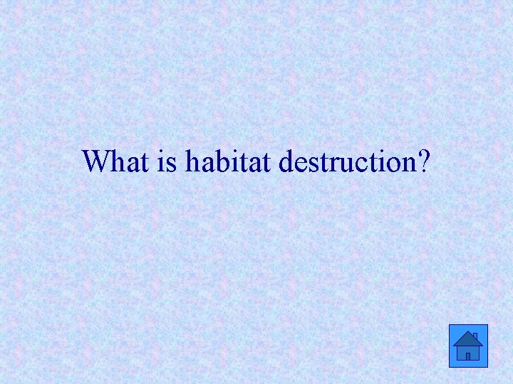 What is habitat destruction? 