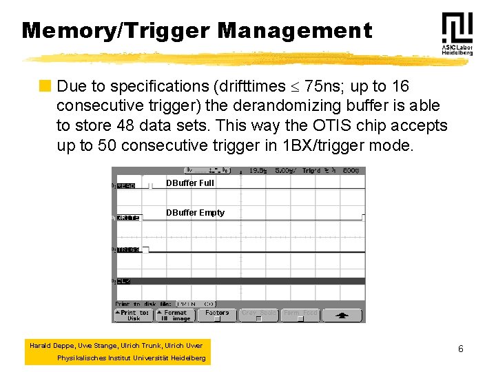 Memory/Trigger Management ¢ Due to specifications (drifttimes 75 ns; up to 16 consecutive trigger)