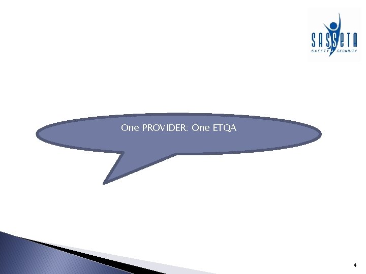 One PROVIDER: One ETQA 4 
