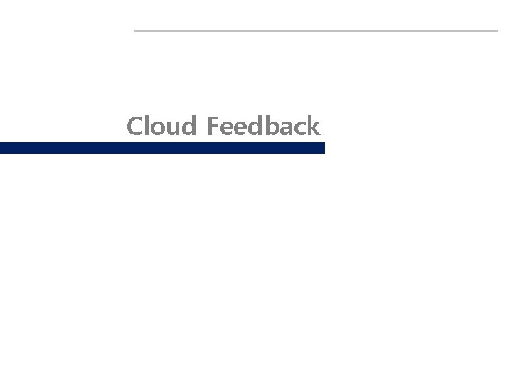 Cloud Feedback 