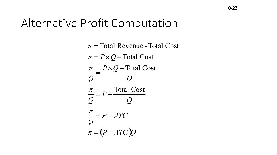 8 -26 Alternative Profit Computation 