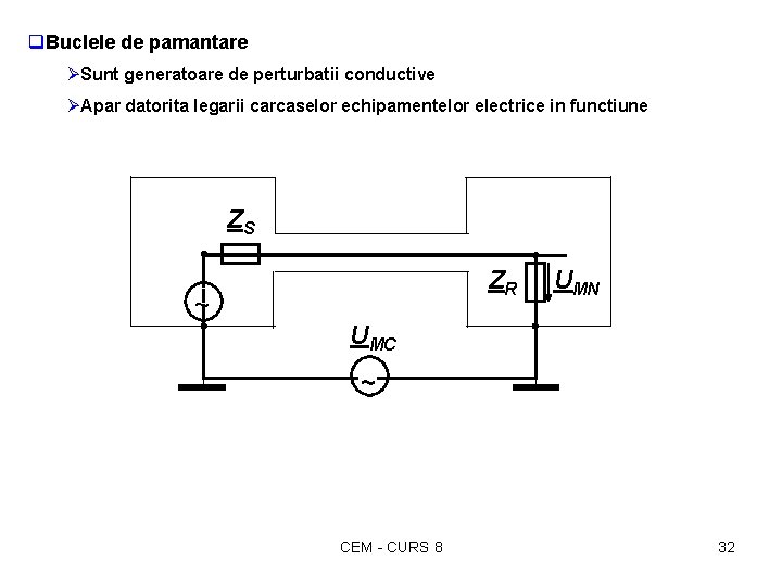 q. Buclele de pamantare ØSunt generatoare de perturbatii conductive ØApar datorita legarii carcaselor echipamentelor