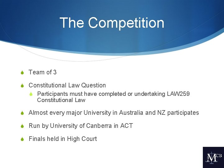 The Competition S Team of 3 S Constitutional Law Question S Participants must have