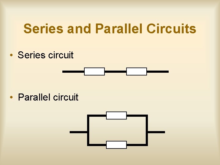 Series and Parallel Circuits • Series circuit • Parallel circuit 