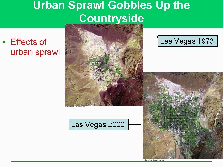 Urban Sprawl Gobbles Up the Countryside Las Vegas 1973 § Effects of urban sprawl