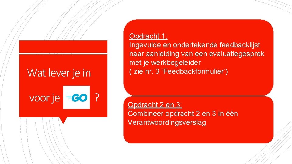 Opdracht 1: Ingevulde en ondertekende feedbacklijst naar aanleiding van een evaluatiegesprek met je werkbegeleider