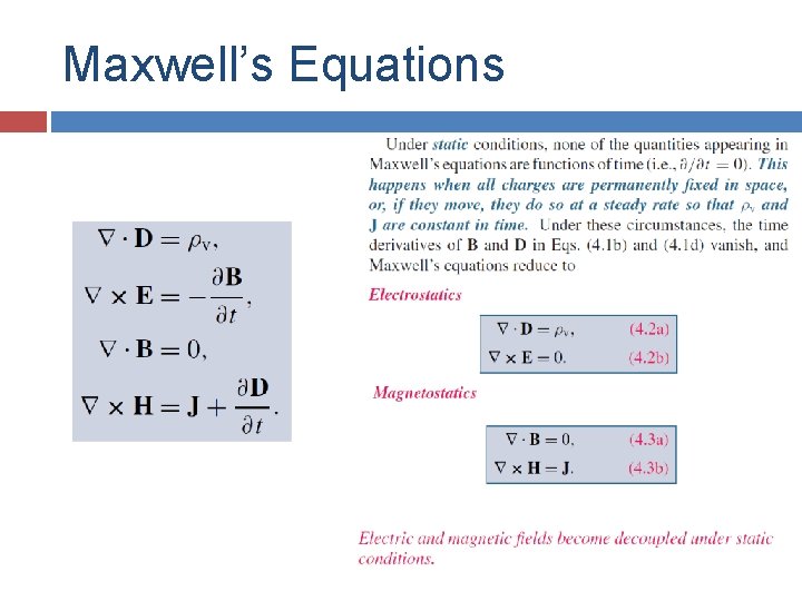 Maxwell’s Equations 