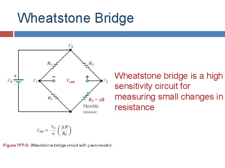 Wheatstone Bridge Wheatstone bridge is a high sensitivity circuit for measuring small changes in