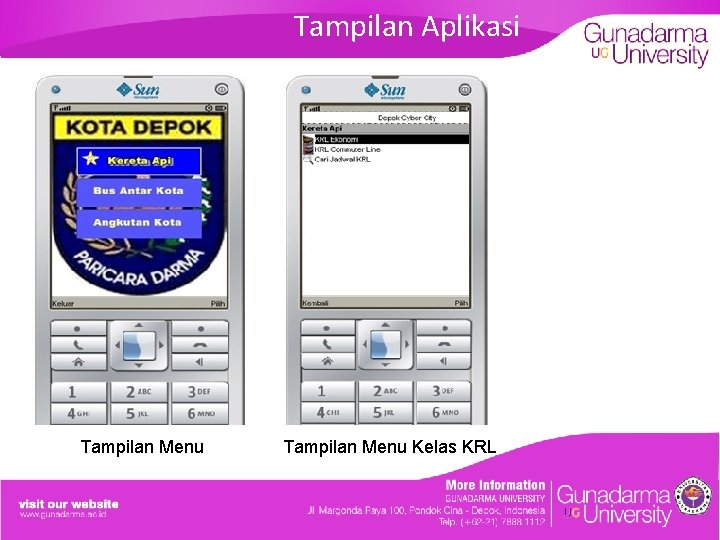 Tampilan Aplikasi Tampilan Menu Kelas KRL 