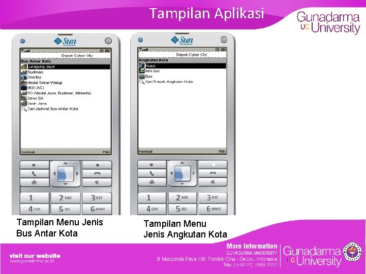 Tampilan Aplikasi Tampilan Menu Jenis Bus Antar Kota Tampilan Menu Jenis Angkutan Kota 