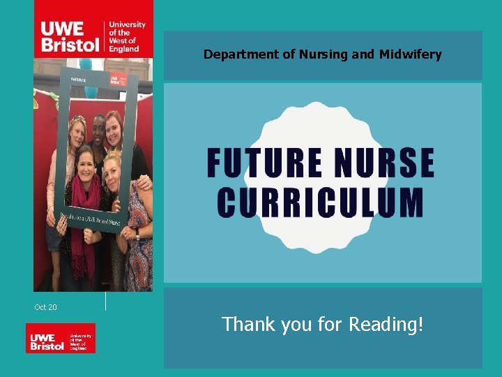 Department of Nursing and Midwifery Oct 20 Thank you for Reading! 