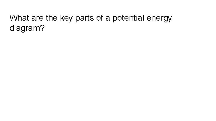What are the key parts of a potential energy diagram? 