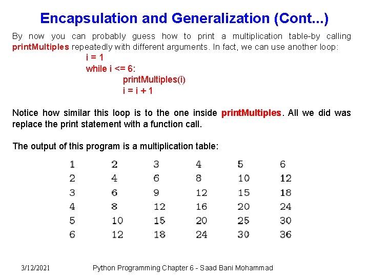 Encapsulation and Generalization (Cont. . . ) By now you can probably guess how Encapsulation and Generalization (Cont. . . ) By now you can probably guess how