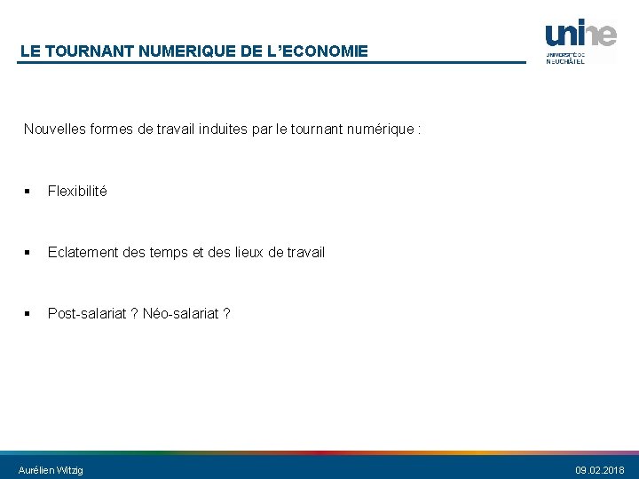 LE TOURNANT NUMERIQUE DE L’ECONOMIE Nouvelles formes de travail induites par le tournant numérique