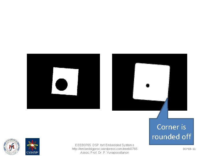 Corner is rounded off EEEB 0765 DSP fort Embedded Systems http: //embedsigproc. wordpress. com/eeeb