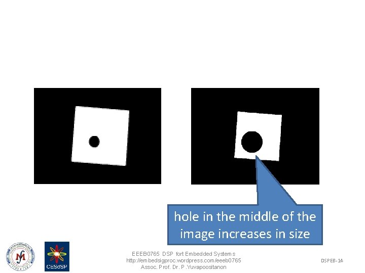 hole in the middle of the image increases in size EEEB 0765 DSP fort