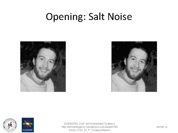 Opening: Salt Noise EEEB 0765 DSP fort Embedded Systems http: //embedsigproc. wordpress. com/eeeb 0765