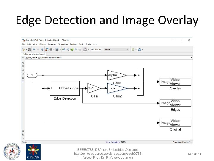 Edge Detection and Image Overlay EEEB 0765 DSP fort Embedded Systems http: //embedsigproc. wordpress.