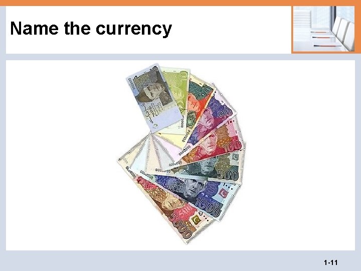 Name the currency 1 -11 