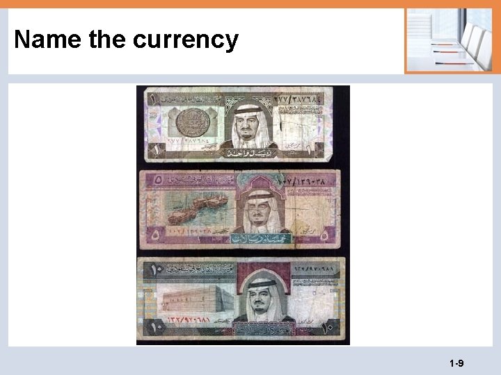 Name the currency 1 -9 