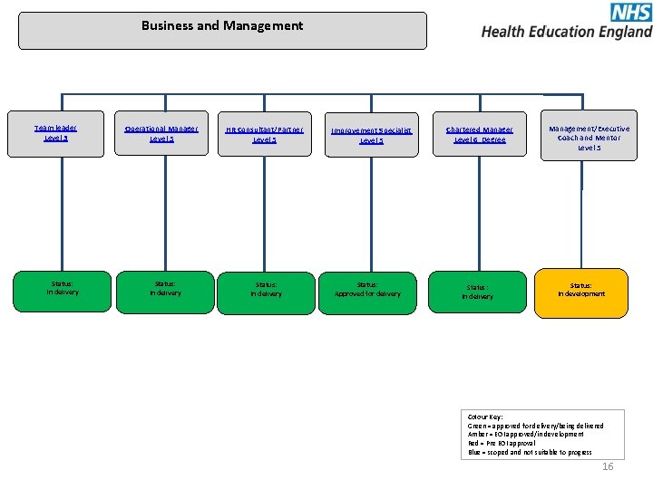 Business and Management Team leader Level 3 Operational Manager Level 5 HR Consultant/Partner Level