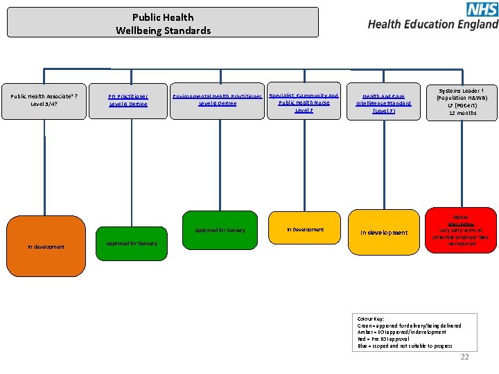 Public Health Wellbeing Standards Public Health Associate*? Level 3/4? PH Practitioner Level 6 Degree
