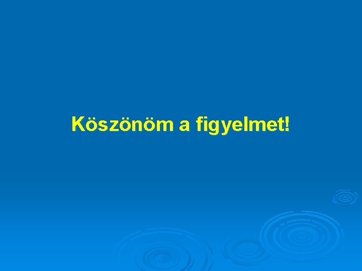 Köszönöm a figyelmet! 