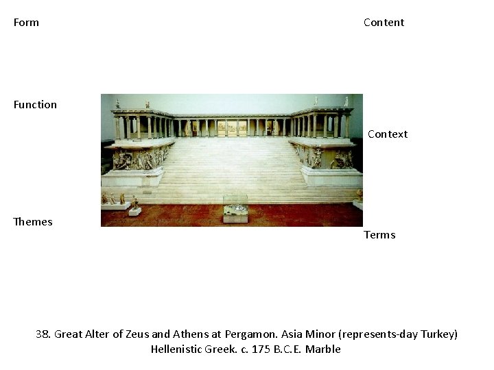 Form Content Function Context Themes Terms 38. Great Alter of Zeus and Athens at