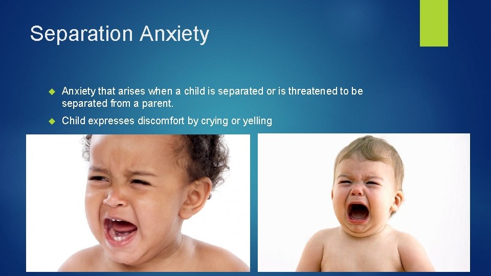 Separation Anxiety that arises when a child is separated or is threatened to be