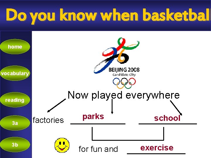 Do you know when basketball home vocabulary Now played everywhere reading 3 a 3