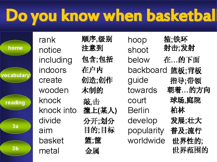 Do you know when basketball home vocabulary reading 3 a 3 b rank notice