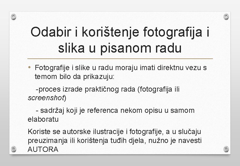 Odabir i korištenje fotografija i slika u pisanom radu • Fotografije i slike u