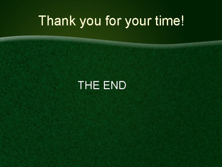 Thank you for your time! THE END 