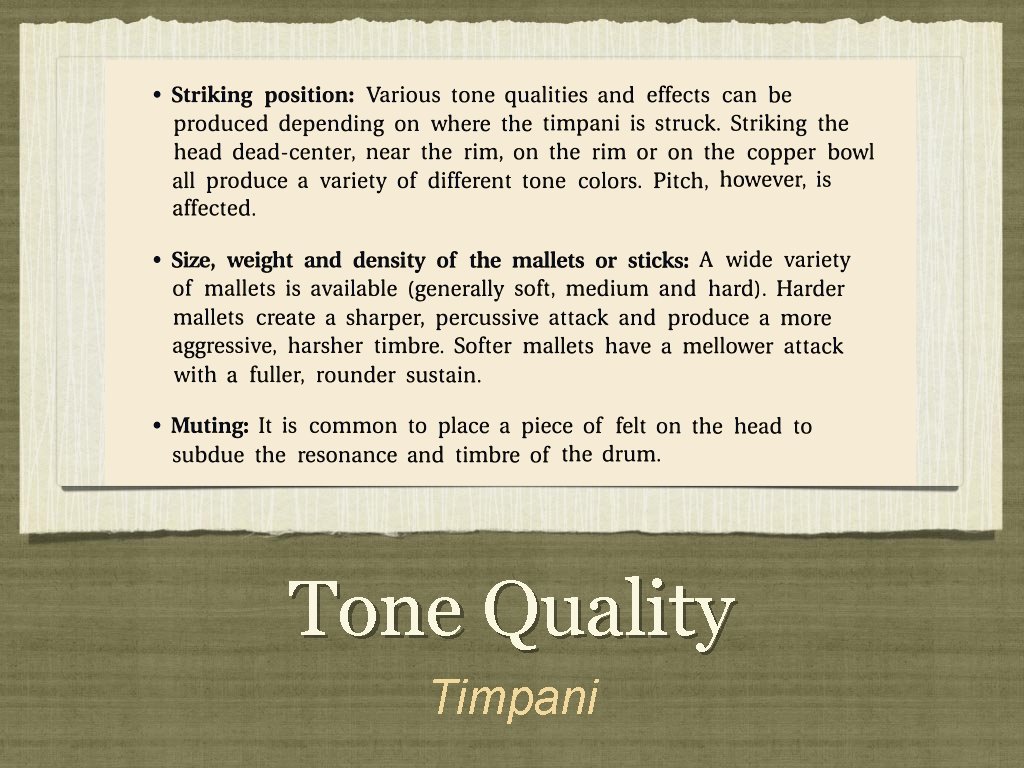Tone Quality Timpani 