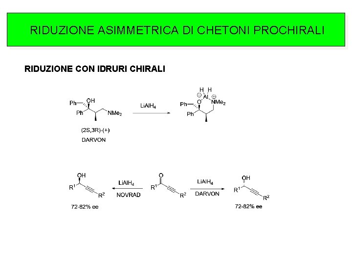 RIDUZIONE ASIMMETRICA DI CHETONI PROCHIRALI RIDUZIONE CON IDRURI CHIRALI 