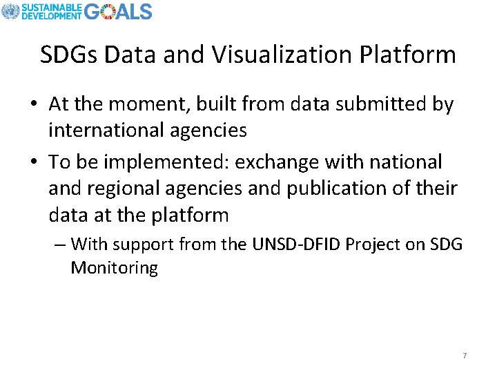 SDGs Data and Visualization Platform • At the moment, built from data submitted by