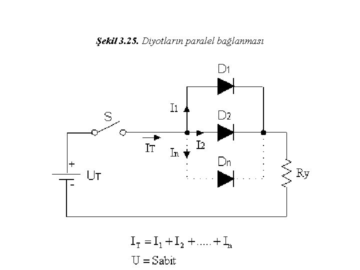 Şekil 3. 25. Diyotların paralel bağlanması 