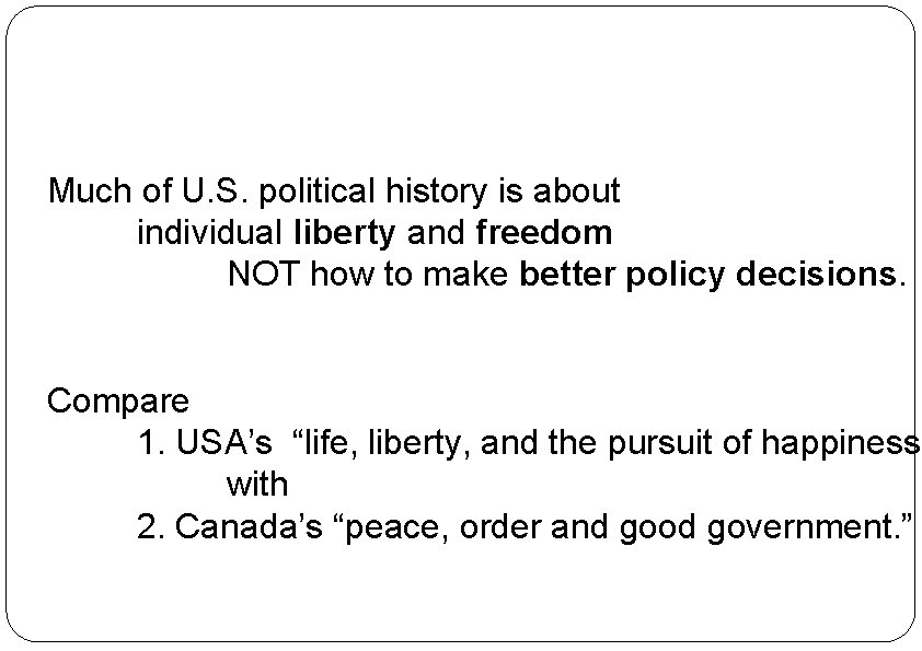 Much of U. S. political history is about individual liberty and freedom NOT how