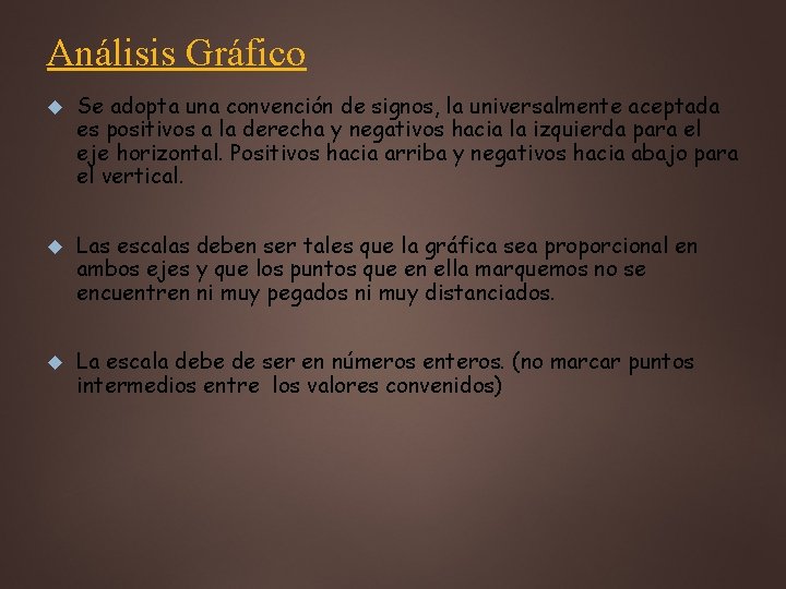 Análisis Gráfico Se adopta una convención de signos, la universalmente aceptada es positivos a Análisis Gráfico Se adopta una convención de signos, la universalmente aceptada es positivos a
