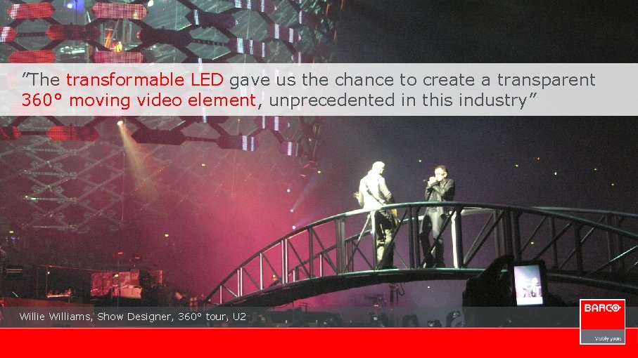 ”The transformable LED gave us the chance to create a transparent 360° moving video