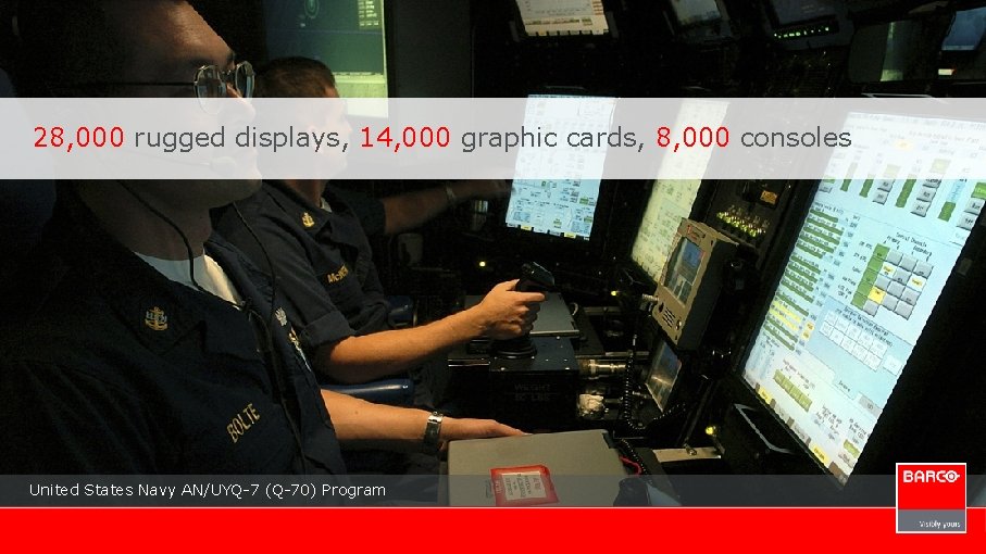 28, 000 rugged displays, 14, 000 graphic cards, 8, 000 consoles United States Navy