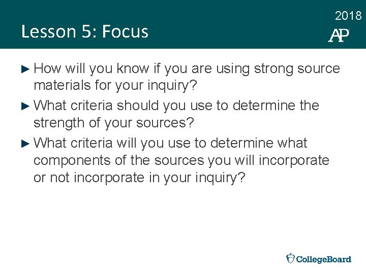Lesson 5: Focus 2018 ► How will you know if you are using strong