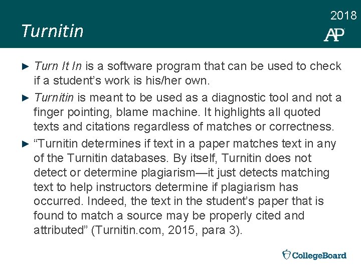 Turnitin 2018 Turn It In is a software program that can be used to