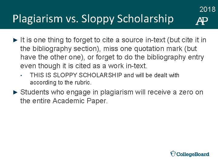 Plagiarism vs. Sloppy Scholarship ► It is one thing to forget to cite a