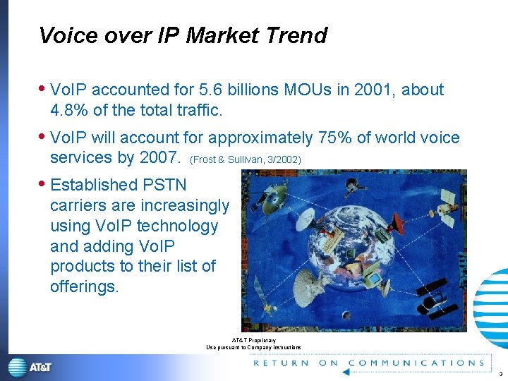 Voice over IP Market Trend Vo. IP accounted for 5. 6 billions MOUs in