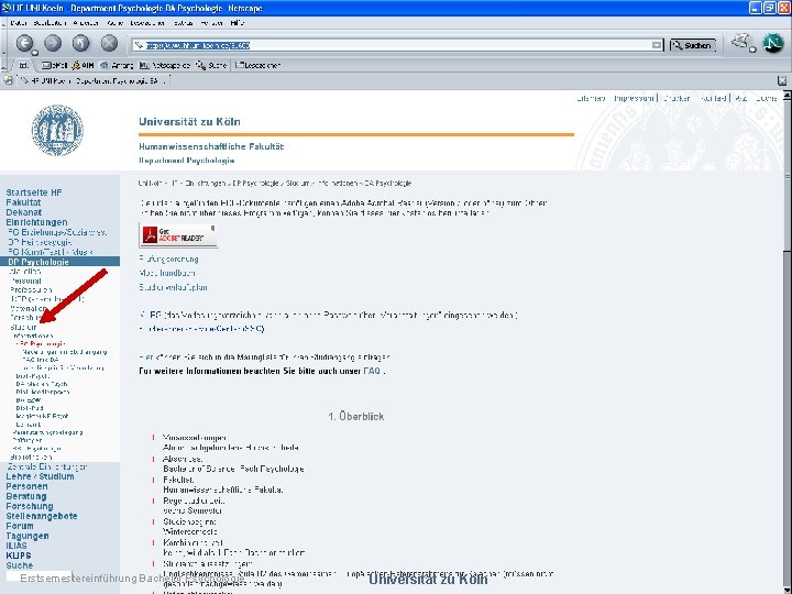 Erstsemestereinführung Bachelor Psychologie Universität zu Köln 