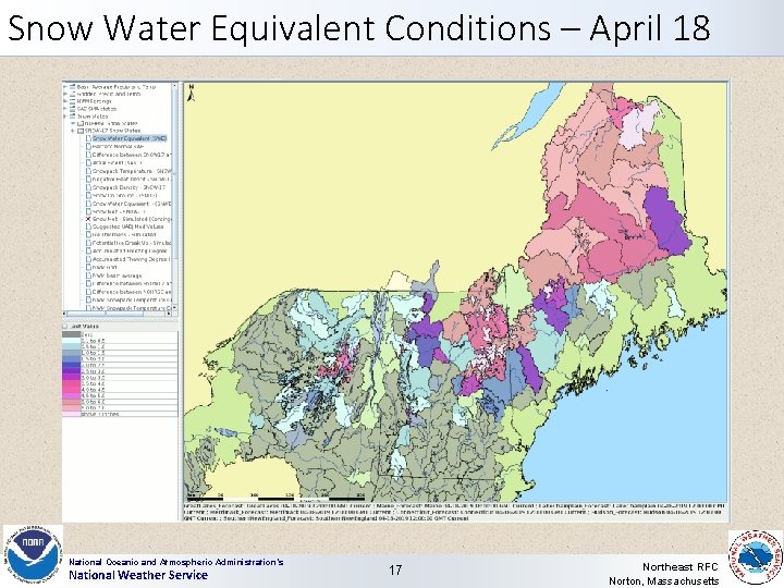 Snow Water Equivalent Conditions – April 18 National Oceanic and Atmospheric Administration’s National Weather