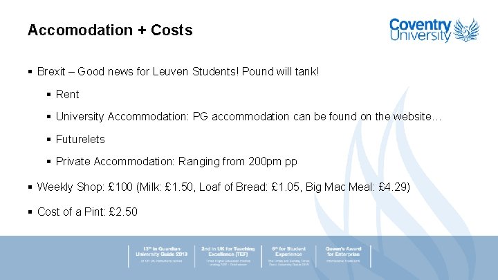 Accomodation + Costs § Brexit – Good news for Leuven Students! Pound will tank!