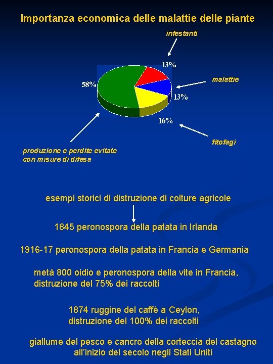 Importanza economica delle malattie delle piante infestanti malattie fitofagi produzione e perdite evitate con