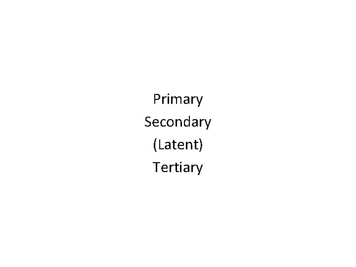 Primary Secondary (Latent) Tertiary 